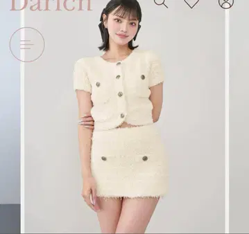 Darich 다리치 컬러 트위드 니트 셋업 아이보리