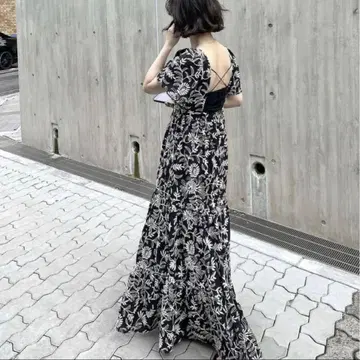 자라 ZARA 자수 티어드 원피스 꽃무늬 S
