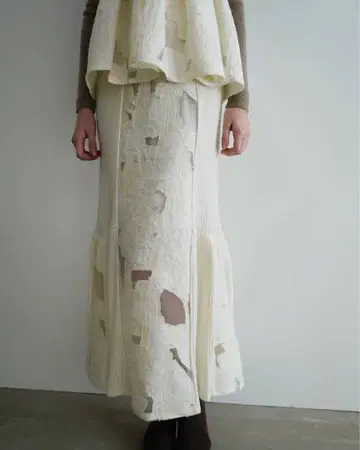 acka. jacquard knit skirt 아이보리