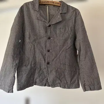 코튼 린넨 깅엄 체크 자켓