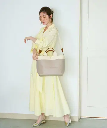 [새상품급] 탑카피 리플 2way 토트백 네오 가죽 베이지