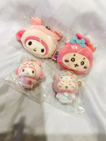 치이카와 산리오 헤어 클립 2개 마이멜로디 x 카니짱 플로키 마스코트