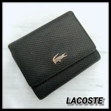 LACOSTE 라코스테 접이식 지갑 가죽 블랙