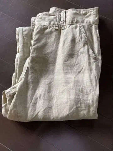 베네통 베이지 와이드 팬츠 린넨 소재