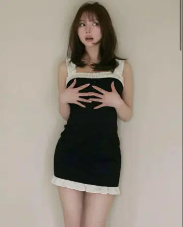 andmary Rebecca 미니 드레스 black