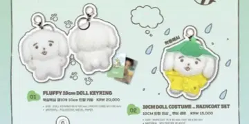JAENG109 10cm 인형 키링과 레인코트 코스튬 세트