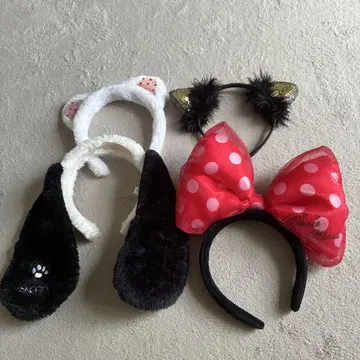 미니 마우스 스타일 머리띠 귀 포함 스누피 머리띠 고양이 머리띠