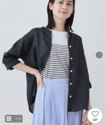 미사용 인디비 프렌치 린넨 셔츠