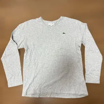 LACOSTE 슬림핏 V넥 긴팔 티셔츠 US L 그레이