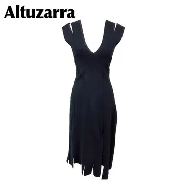 [새상품급] Altuzarra 슬리브리스 원피스 드레스 M 무지 블랙