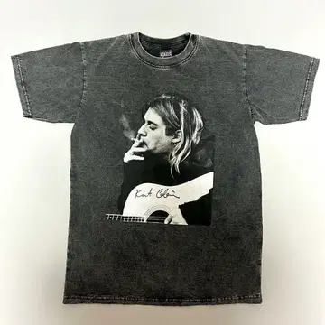 카트 코베인 티셔츠 피그먼트 반팔 밴드 락 NIRVANA