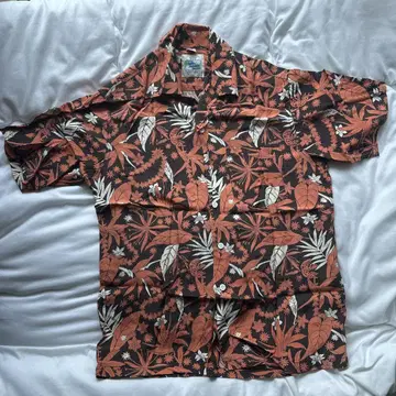 Kona Bay 알로하 셔츠 반팔 오렌지