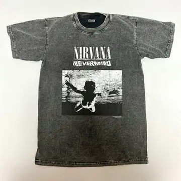 NIRVANA 티셔츠 피그먼트 밴딩 락 카트 코번
