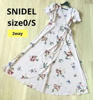 SNIDEL 꽃무늬 카슈쿨 랩 롱 원피스 핑크 사이즈 0 S