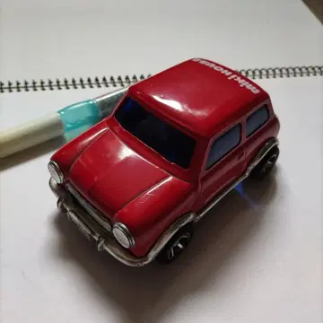 미키하우스 빨간색 미니 쿠퍼 약 10cm 양철