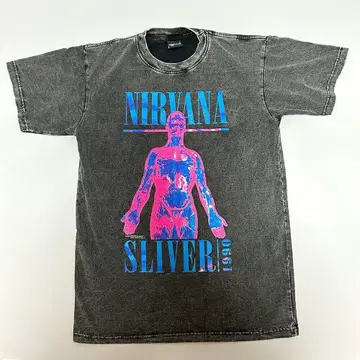 NIRVANA 피그먼트 반팔 티셔츠 밴드 락 블랙