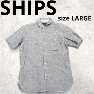 247 SHIPS 반팔 셔츠 그레이 2 포켓 LARGE