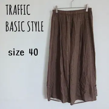 [TRAFFIC BASIC STYLE] 와이드 팬츠 얇은 원단 허리밴딩