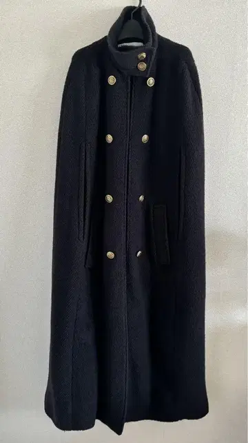 ZARA 롱 케이프 코트 블랙