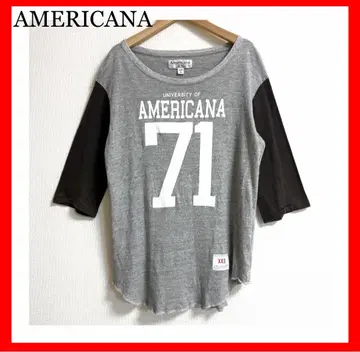[레어 디자인] AMERICANA 칼리지 로고 프린트 T셔츠