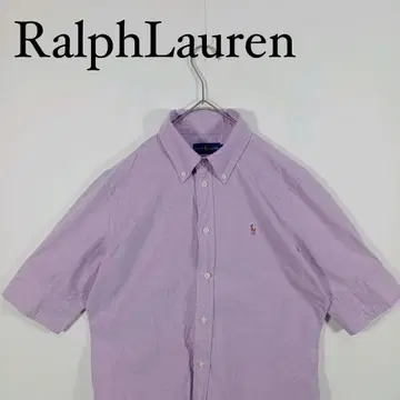 Ralph Lauren 연보라 반팔 버튼 다운 셔츠 여성용 M