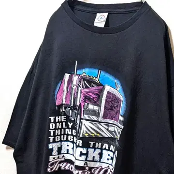 델타 트래커 빅 로고 티셔츠 블랙 2XL 구제 의류
