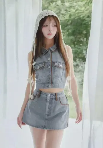 Darich 스웨이드 파이핑 데님 셋업 BLUE