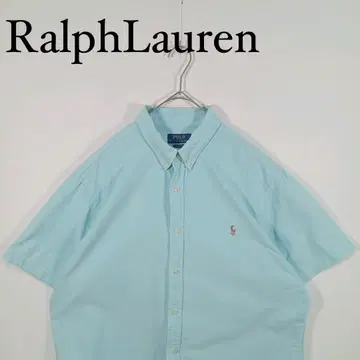Ralph Lauren 스카이블루 반팔 버튼다운 셔츠 라이트 블루 XXL
