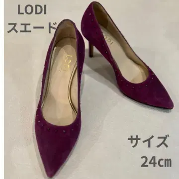 LODI 미각 스웨이드 펌프스 퍼플 24cm 스터드 부착