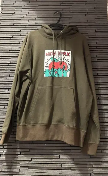 BEAMS T 올리브 후드티 M