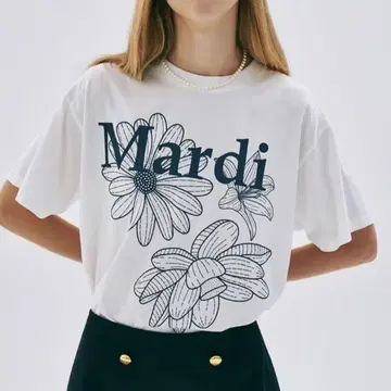 새상품 마르디메크르디 Mardi Mercredi 꽃무늬 프린트 티셔츠