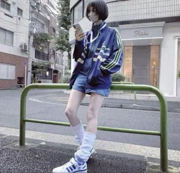 미사용 레어 아디다스 오리지널 데님 점프수트 S 아노 짱 착용