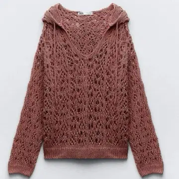 ZARA 레이스 짜임 니트 후디 S 새상품 상의