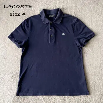 레어 은색 악어 LACOSTE 자수 사슴 반팔 피케 셔츠 네이비 4
