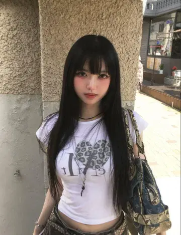 mucent 무센트 레오파드 무늬 하트 T셔츠 미개봉 레오파드 무늬