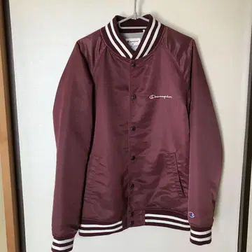 Champion 버건디 바시티 자켓 M 사이즈
