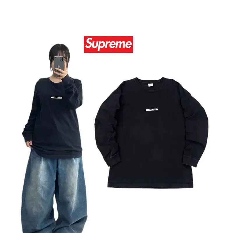 슈프림 16SS 스몰로고 와일드 롱슬리브