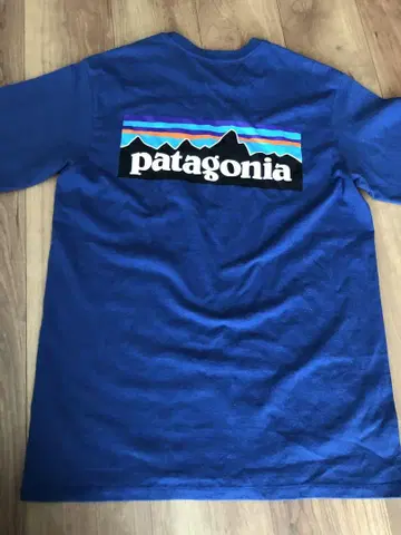 새상품, 미착용 patagonia 파랑 T셔츠 백 프린트