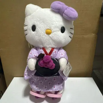 산리오 헬로키티 기모노 봉제인형 포도 달맞이 [레트로]