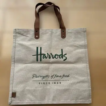 [ Harrods ] 해롯 자수 & 주트 x 가죽 핸들