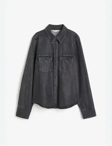 H&M 다크 그레이 데님 셔츠