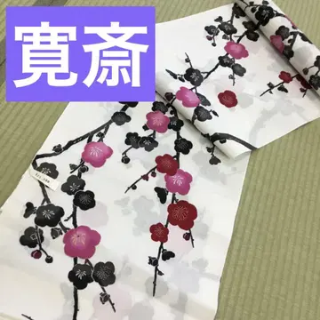 [ Kansai ] 매화 꽃무늬 유카타 옷감 면 100% 칸사이 여성용