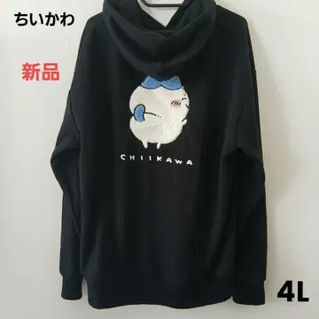새상품 [치이카와 (먼작귀)] 하치와레 후드티 4L 블랙 여성용 남성용