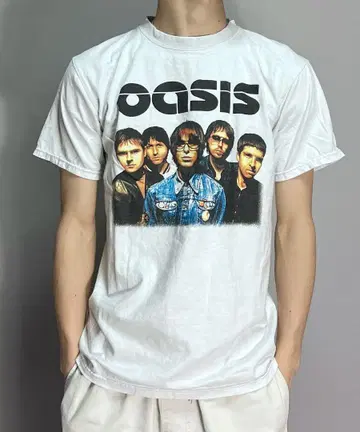 OASIS 티셔츠 피그먼트 밴드 락 반팔