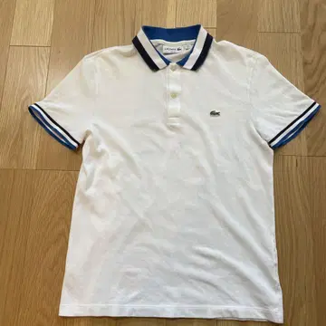 LACOSTE 슬림핏 피케 셔츠 화이트