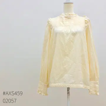 Unitage 유니테이지 프릴 칼라 블라우스 크림색 백버튼