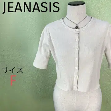 JEANASIS 그런지 리브 가디건 반팔 숏 기장 짧은 기장 겉옷