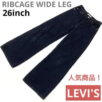 인기 Levi's RIBCAGE WIDE LEG 데님 블랙
