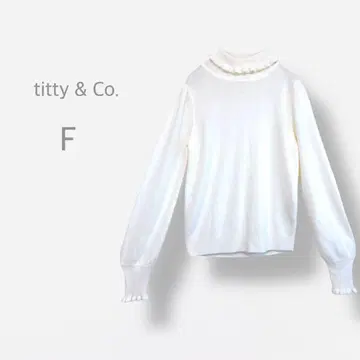 [ titty & Co. ] 터틀넥 프릴 칼라 얇은 소재 니트 양산형