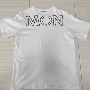 MONCLER 화이트 로고 티셔츠 XS